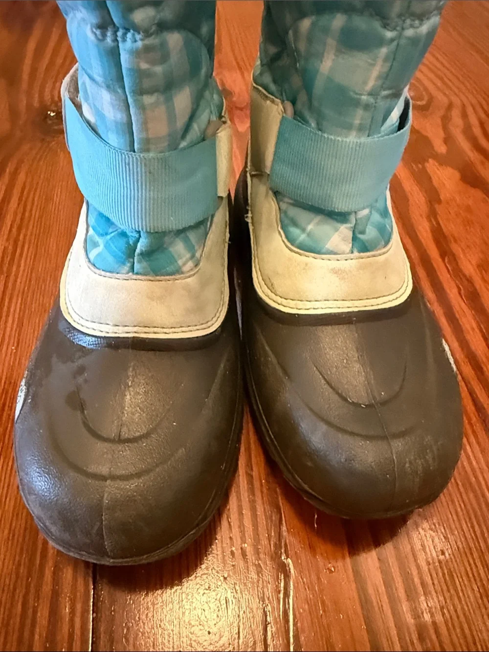 The North Face Kids Aqua Plaid Winter Snow Boots size 1